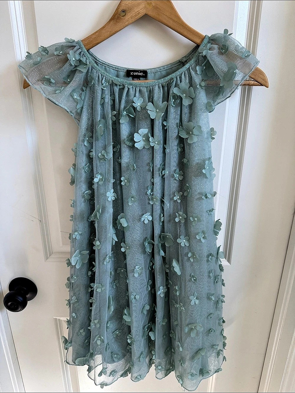 Zunie Floral Mini Dress in Green Size Small